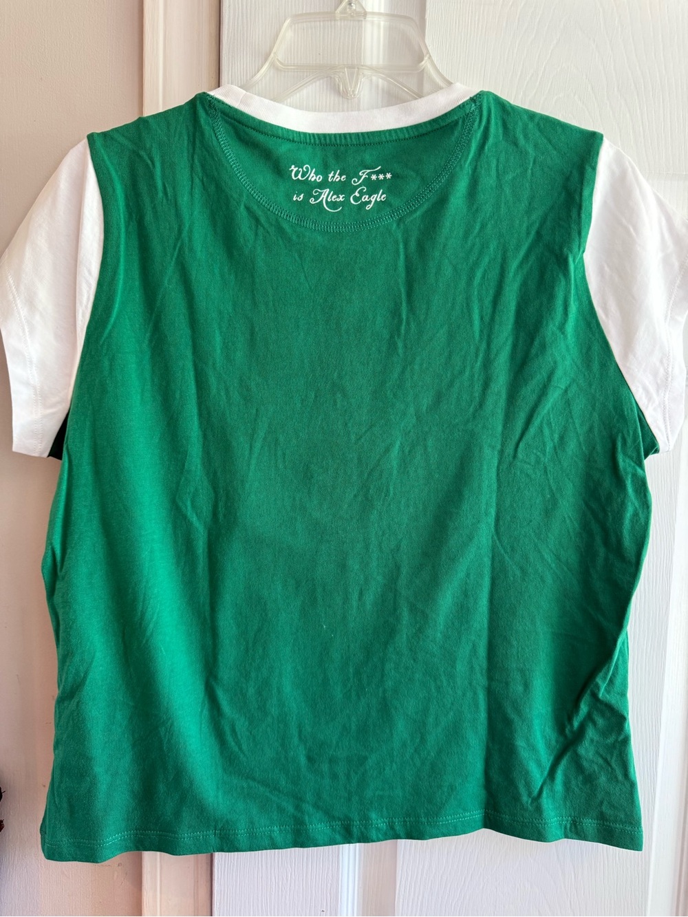 J. Crew Green White Colorblock ALEX EAGLE Collaboration Medium NWT Tee - Picture 5 of 8